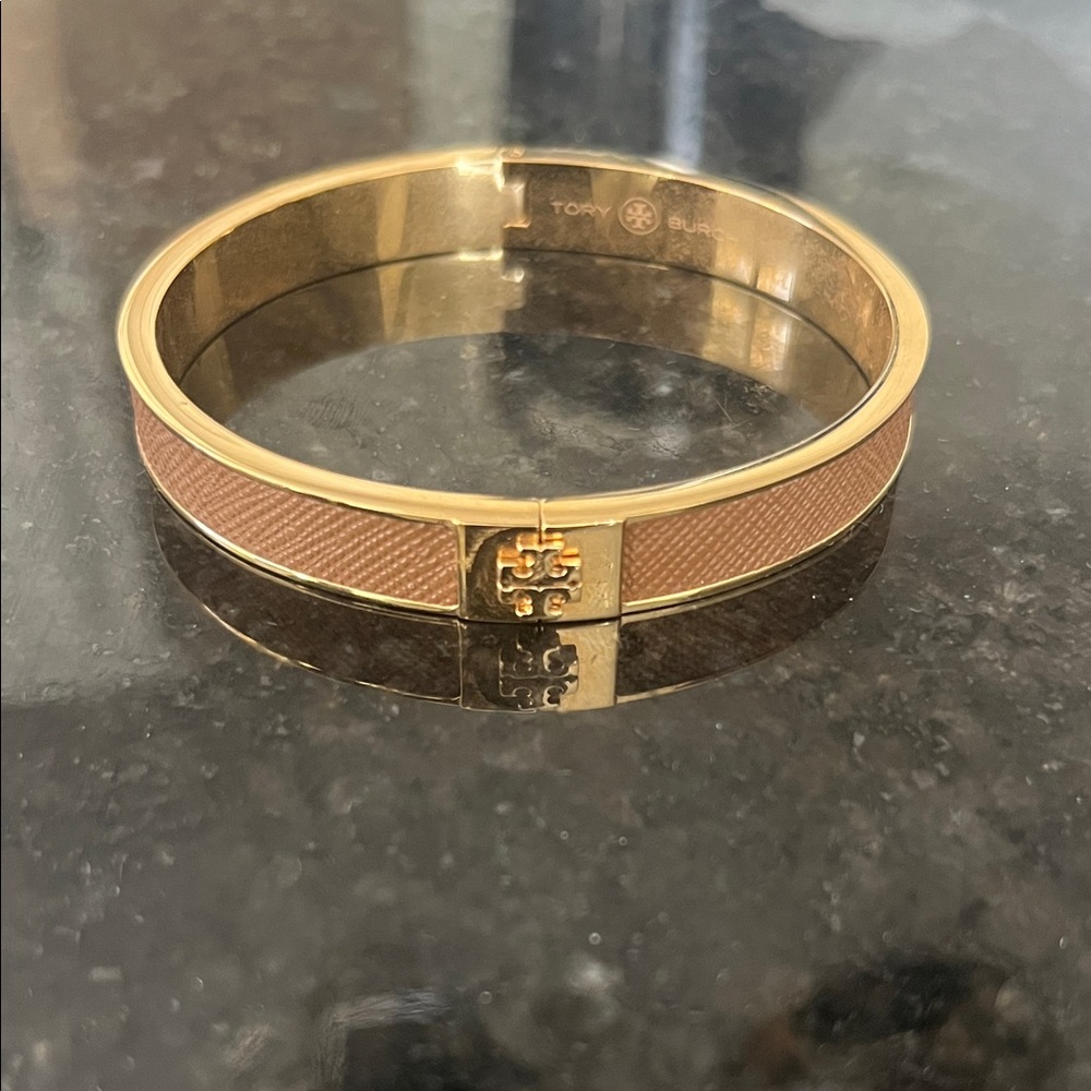 Tory Burch Gold and Brown Bangle